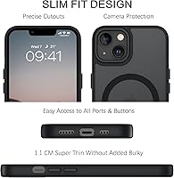 Vista 7 de BENTOBEN Funda magnética para iPhone 13 [compatible con Magsafe] Funda translúcida mate para iPhone 13, delgada y delgada, a prueba de golpes