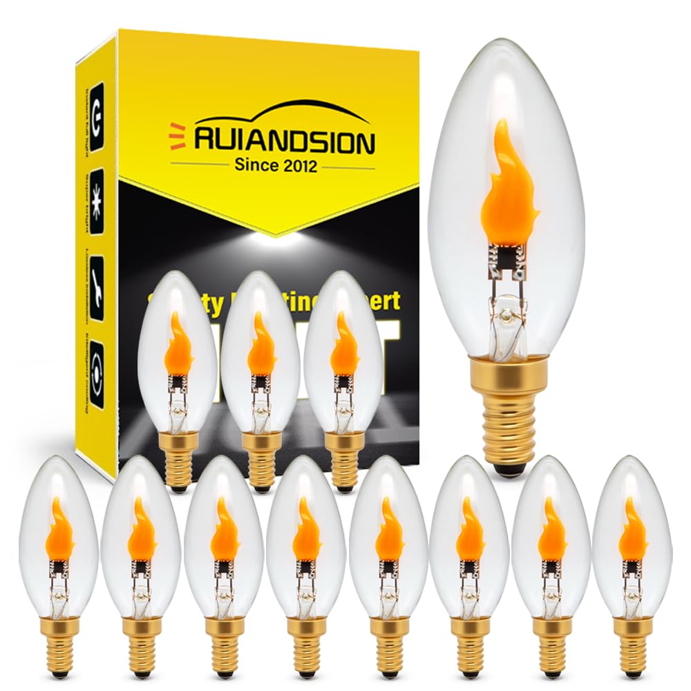 Ruiandsion Lampadina LED E12 12V/24V Bianco Caldo per Comodino 12Pz