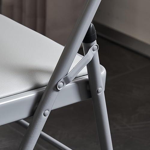 Miniatura 45 de Karl home Paquete de 6 sillas plegables negras con asientos acolchados para exteriores e interiores, asiento comercial apilable portátil con marco