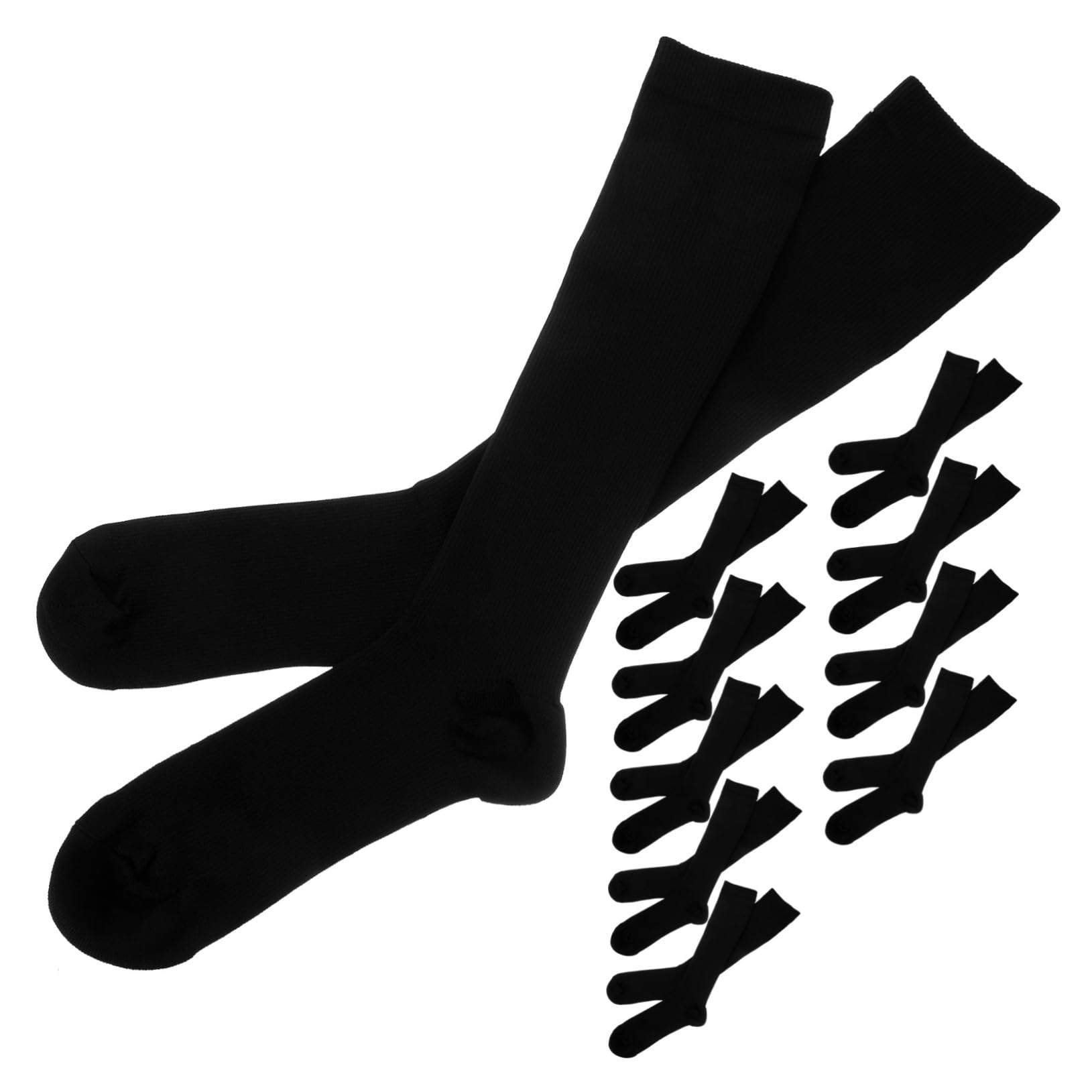 Chaussettes longues de sport douces pour la peau lot de 10 paires en nylon et soie anti-friction