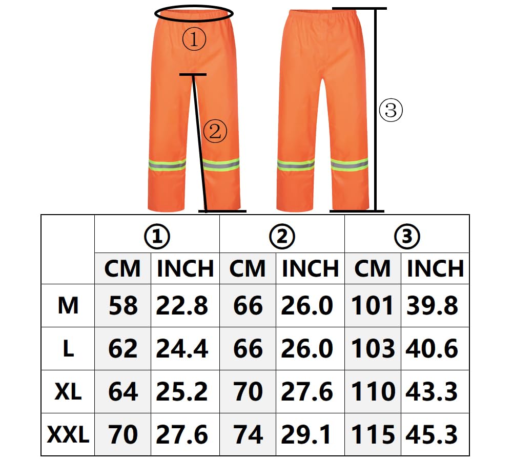 Traje de Lluvia para Hombres 2 Piezas Chaqueta con Capucha y pantalón de Lluvia Traje Impermeable de Trabajo Reflectante Traje de Agua Completo para Deportes al Aire Libre