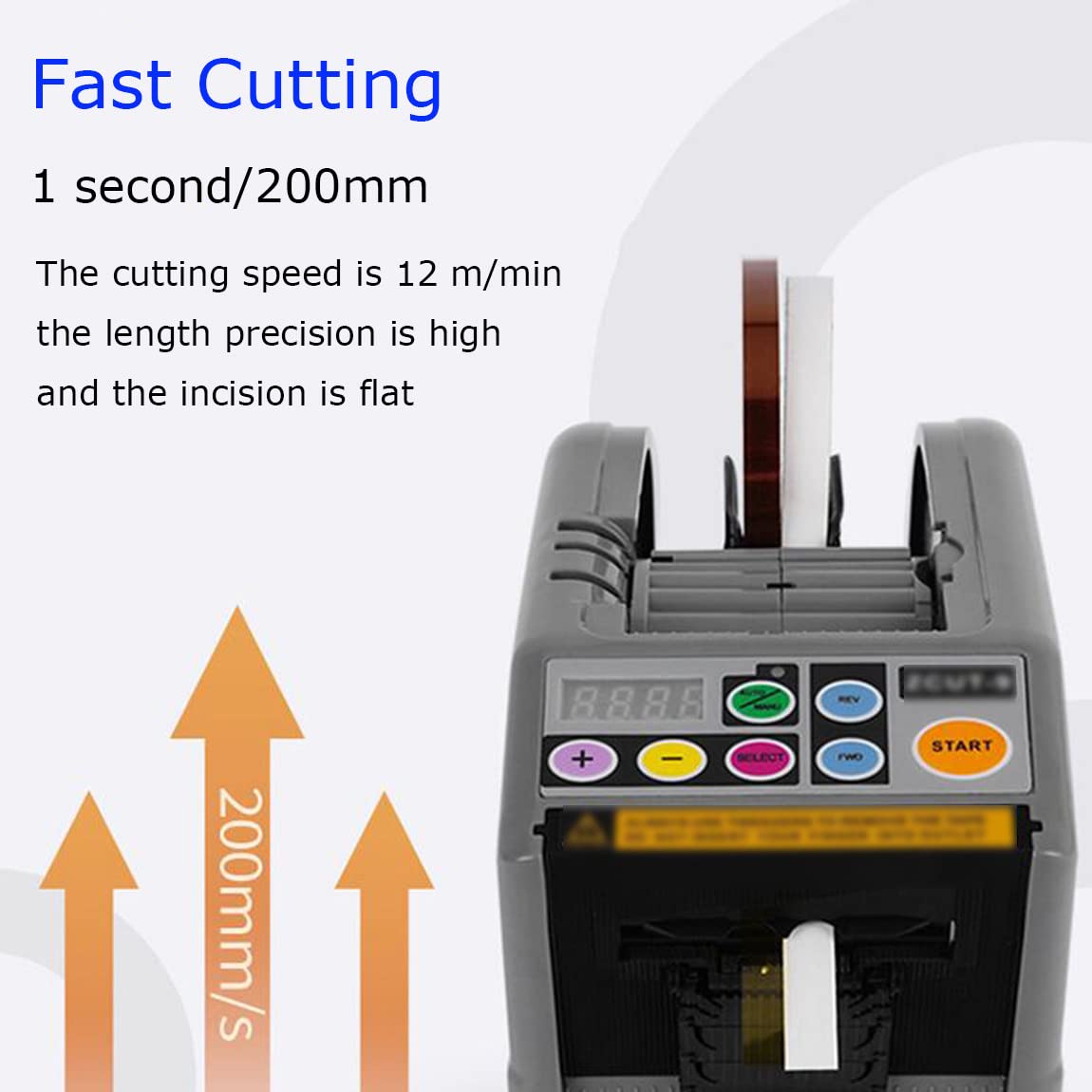 Dispensador de cinta eléctrica Modo dual automático/manualMáquina cortadora de pegamento de doble cara para cinta de acetato Película protectora Pegamento de alta temperatura Adhesivo de doble cara,