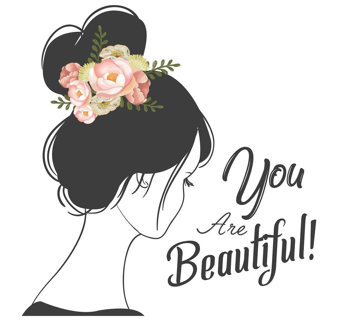 You are Beautiful Printed Vinyl Wall Sticker for Kids Room/Bedroom/Dining Hall| Wall Sticker for Home Decor (Medium, 50 cm x 50 cm)-image-36