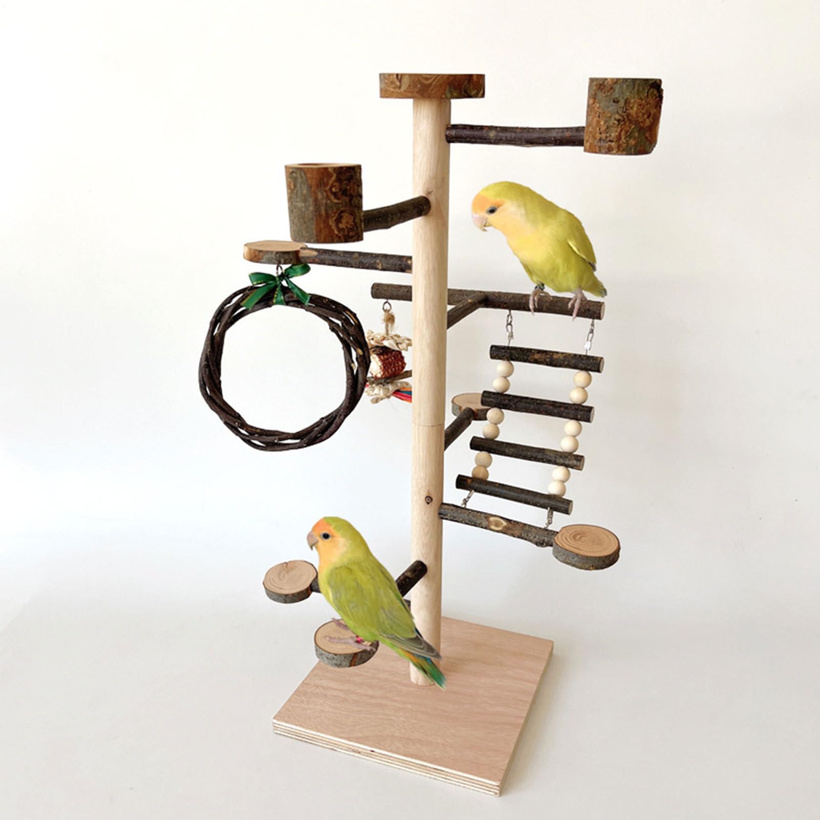 Soporte Para Aves Juguetes de Madera y Accesorios para Jaulas de Pájaros | para Periquitos y Aves Pequeñas para Hogar Cotorras Cacatúas Agapornis y Periquitos