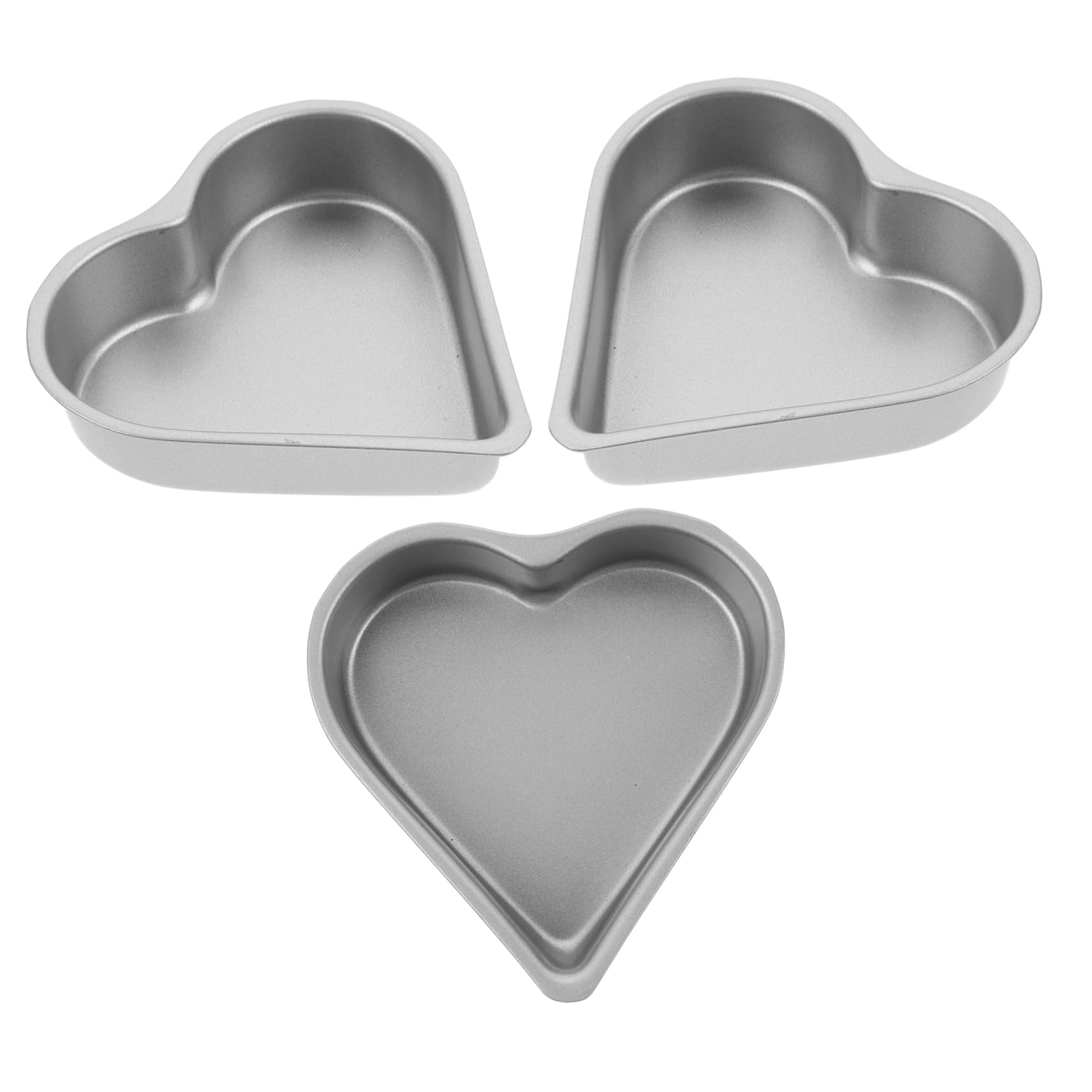 MAGICLULU 5 Sätze Kuchenform Gestell Herstellung Süßigkeitenformen Luft Backform Aus Karbonstahl Backwerkzeug Für Kuchen Herzförmige Backform Herzpfanne Kohlenstoffstahl Silver 3 Stück * 5