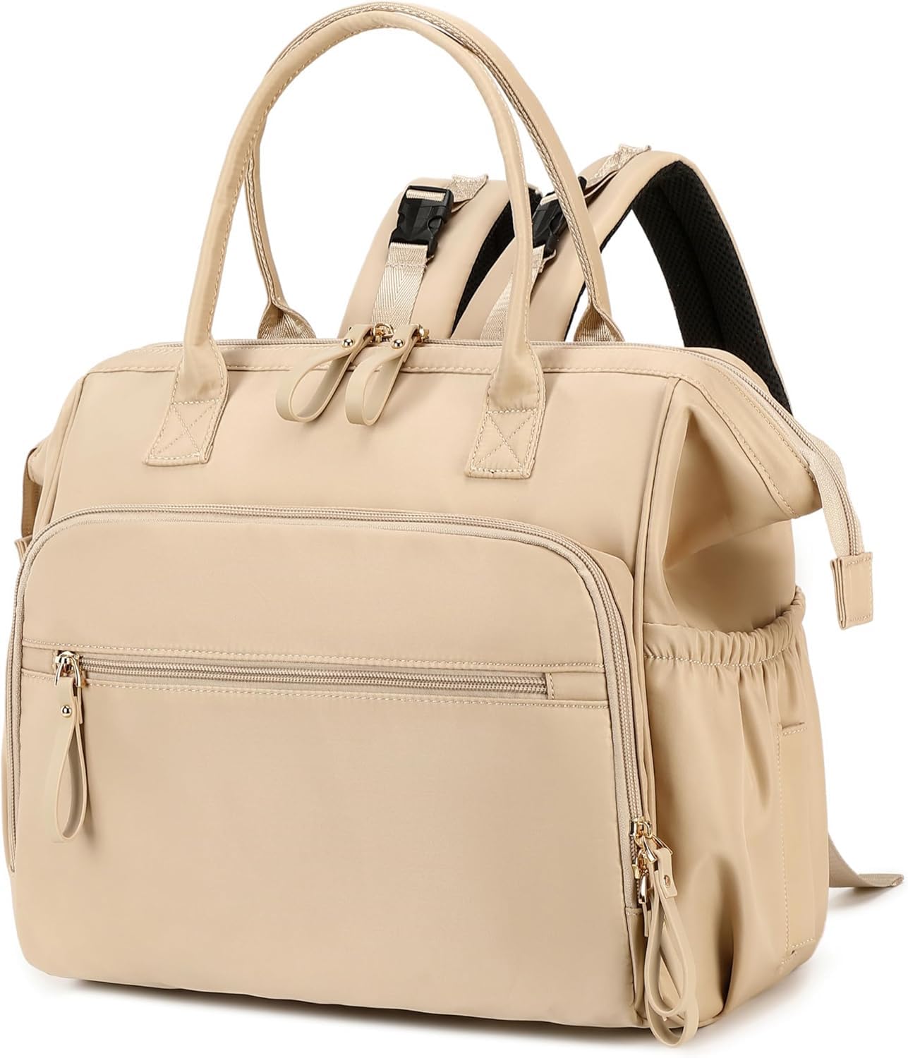 LINGMING Bolso cambiador grande, 14 bolsillos para bebé y 3 bolsillos aislados, regalos para baby shower (negro, grande)