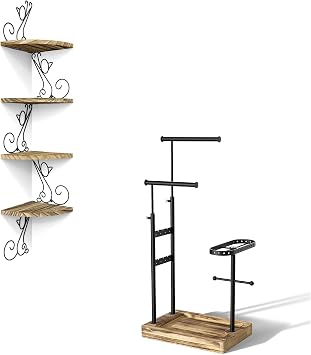 Alsonerbay Corner Shelves and Jewelry Stand Bundle