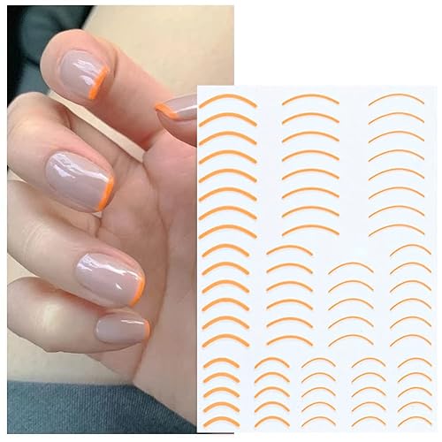 Miniatura 4 de Calcomanías 3D de diseño de uñas de estilo francés, calcomanías de bricolaje para diseños de puntas de uñas, 12 hojas