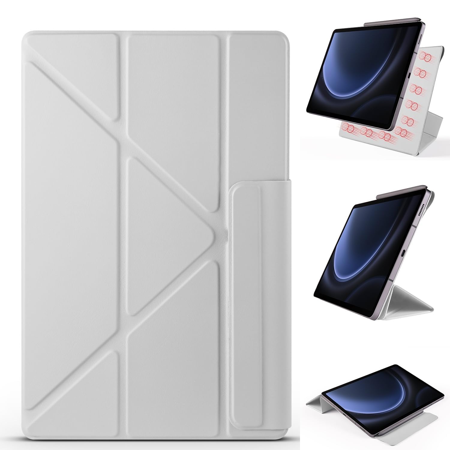 for Oppo Pad 3 Pro 12.1(2024)/OnePlus Pro 12.1"(2024) Case,Magnetic Attachment Slim Trifold Cas Auto Wake/Sleep,Multi-Viewing Angles,Slim Light Shell Cover(Grey)