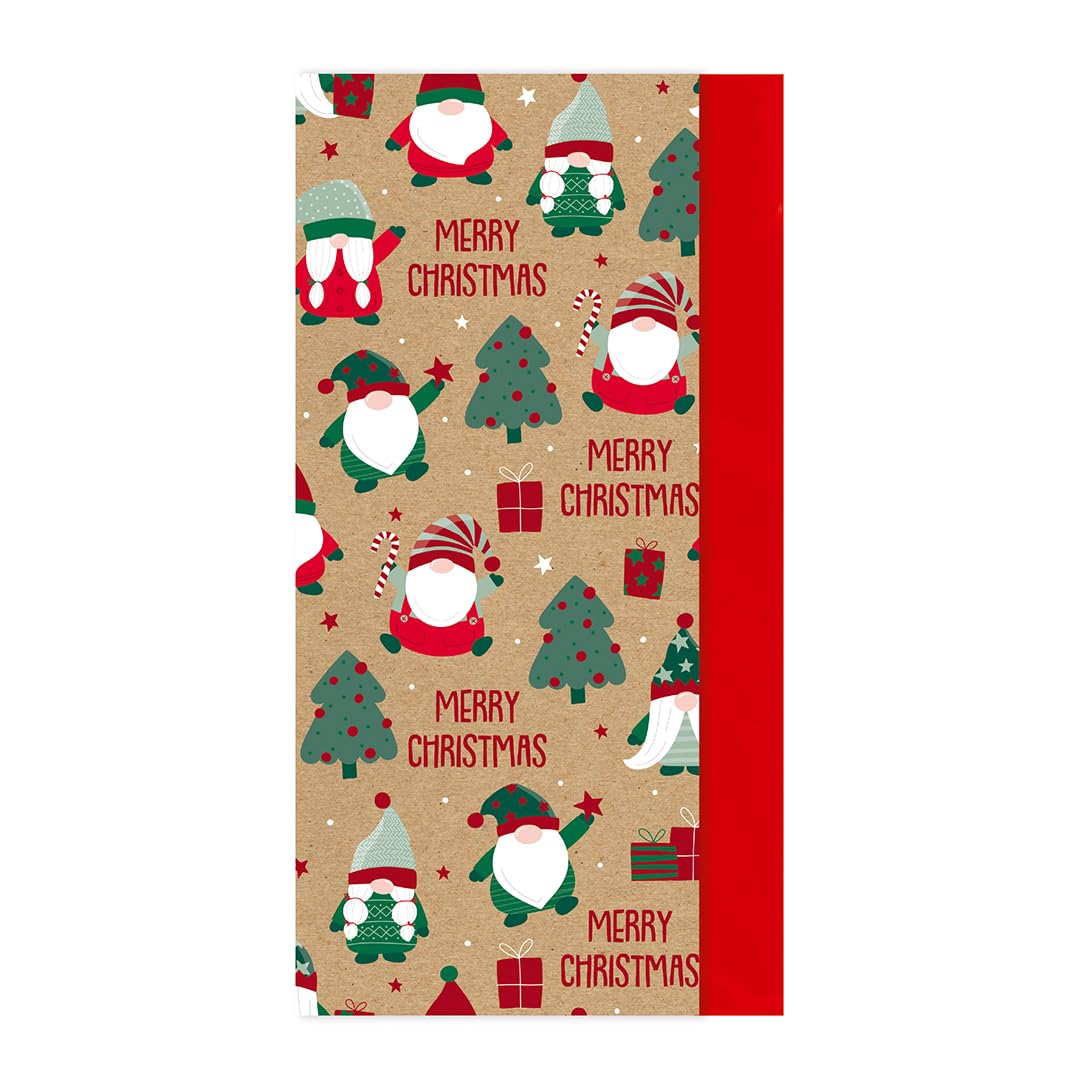 Eurowrap Merry Christmas Gonk 8 Sheets Decorative Tissue Paper for Gift Wrapping Present Crafts - 50cm x 70cm Festive Christmas Tissue