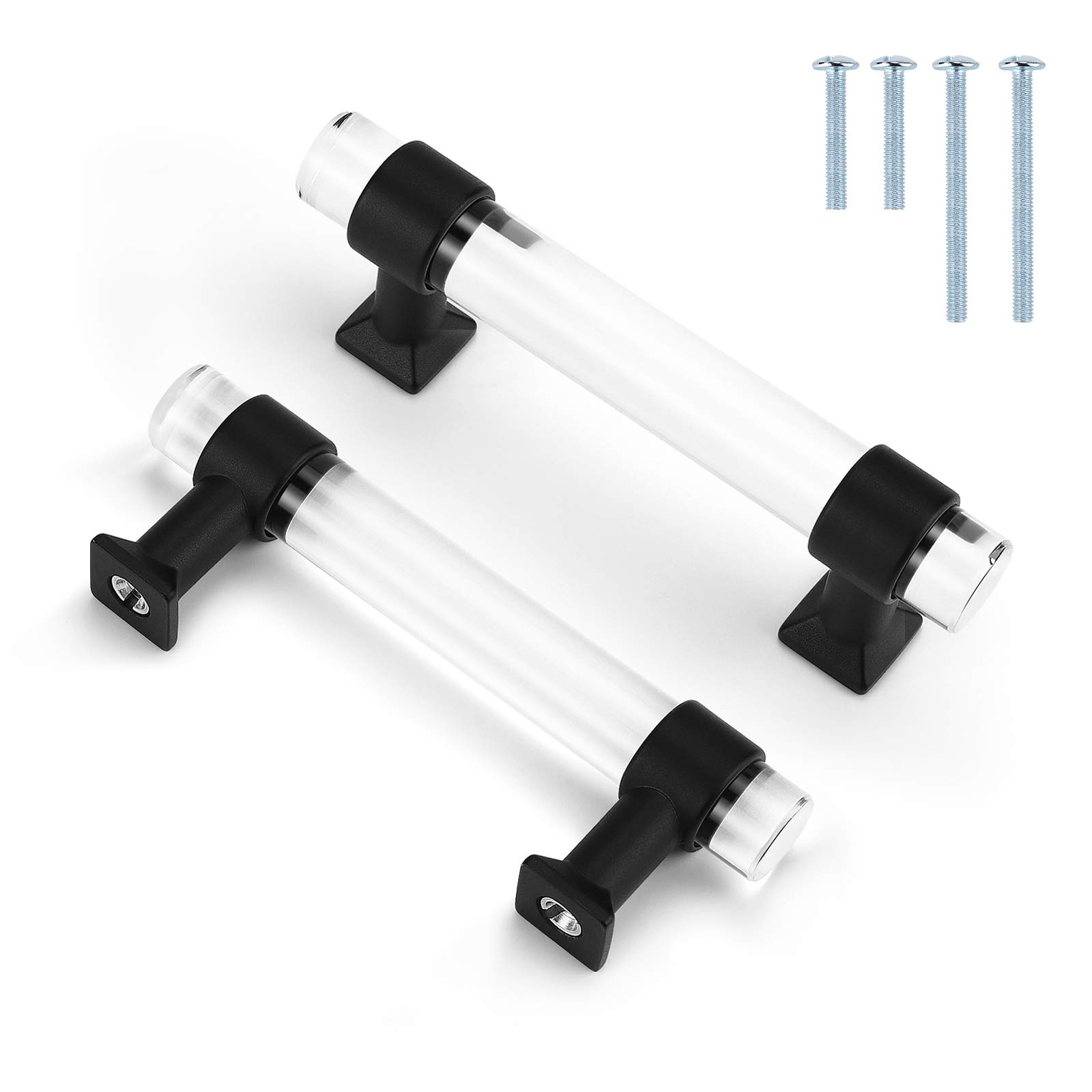 Mengico 10 Pack Black Matte Acrylic Pulls