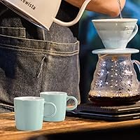 Vista 2 de homEdge Mini Taza de Espresso de Porcelana, 4 Onzas / 120 ml Pequeñas Tazas de Café Cerámicas Demitasse para Espresso, Té - Juego de 6, Turquesa