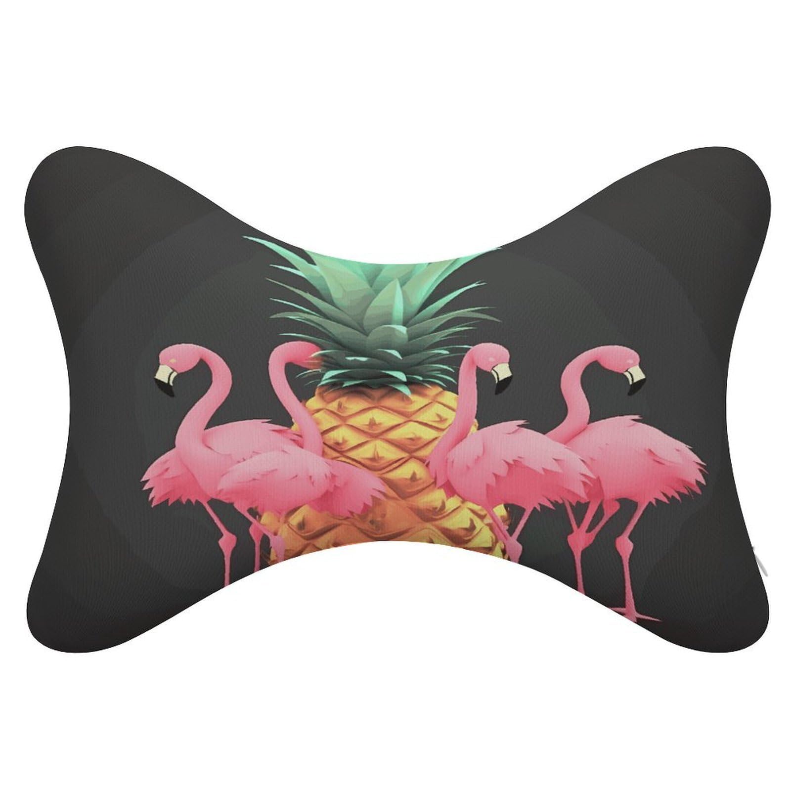FekiLoot Pineapple Flamingos Car Headrest Set of 2,Softness Memory Foam Car Neck Pillow with Breathable Removable Cover Car Neck Support Pillow Ergonomic for Driving, Office