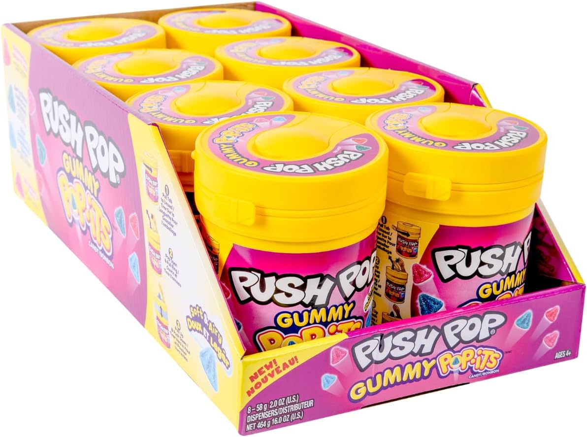 Pop-Its Candy Gummies, 8 Ct Individually Wrapped Gummies in Assorted Fruity Flavors, Full Size Fun Chewy Candy For Party Favors, Birthday Parties, Goodie Bags, Fun Gifts For Kids