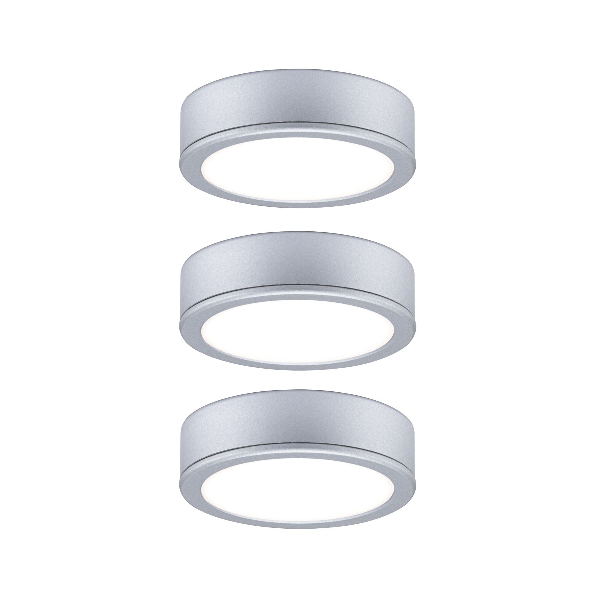 Paulmann 93092 LED furniture luminaire set Pukk round incl. 3x3.5W cabinet light chrome matt plastic 2700K