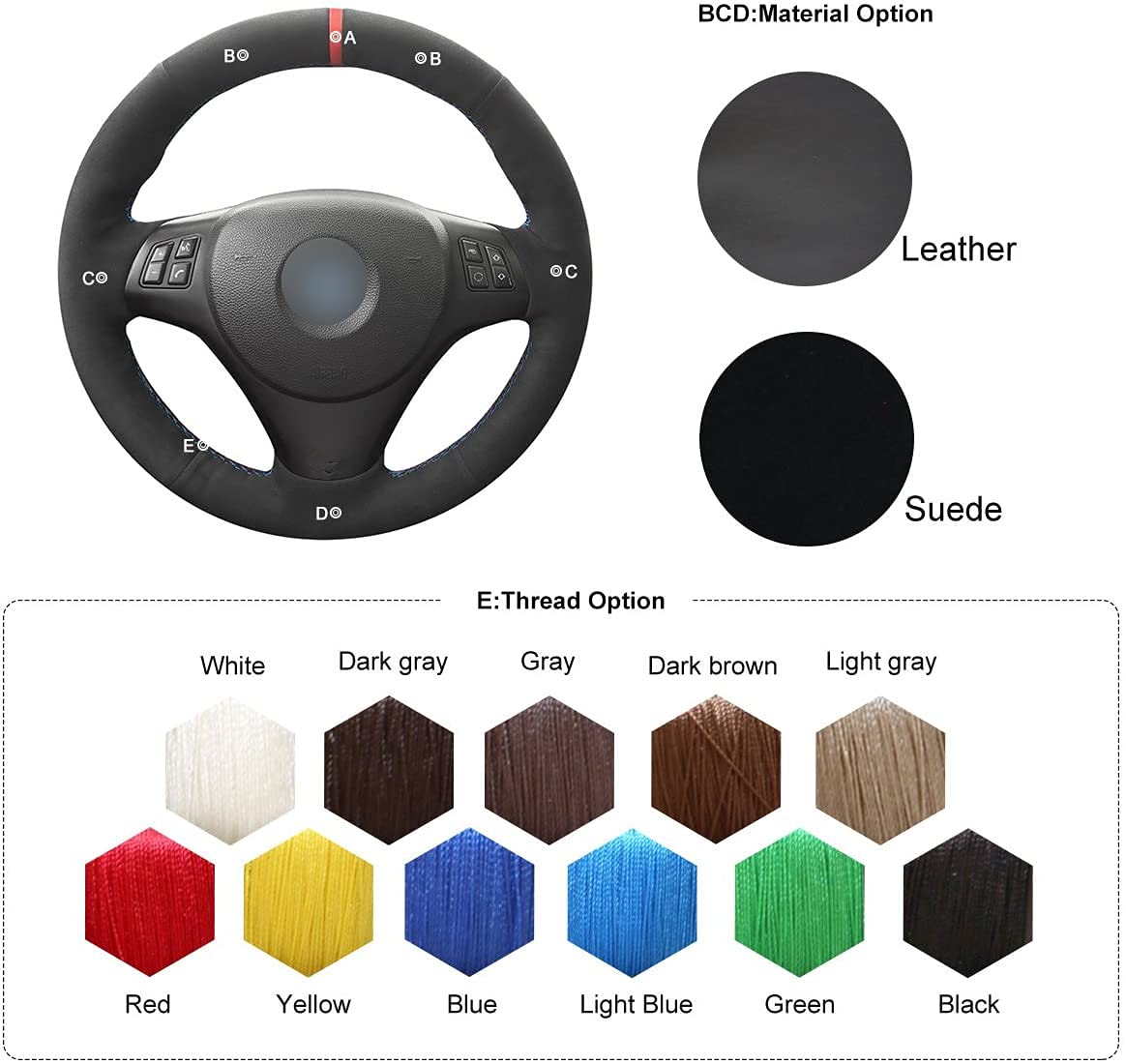 MEWANT Housse de Volant sur Mesure à Coudre pour BMW M3