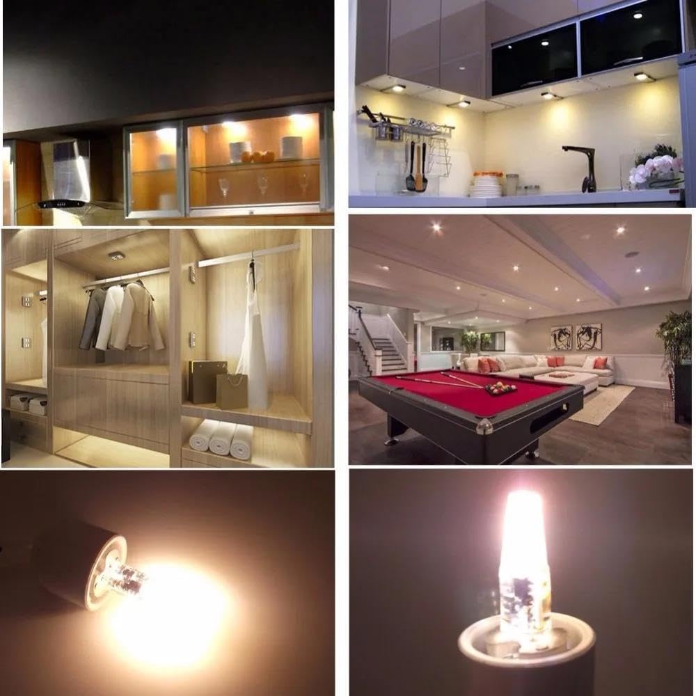 10pcs Mini G4 LED COB LAMP LAUM AC DC 12V 220 V Ersetzen Sie 30W 40W Halogen für Kronleuchter, warmes Weiß, 7W