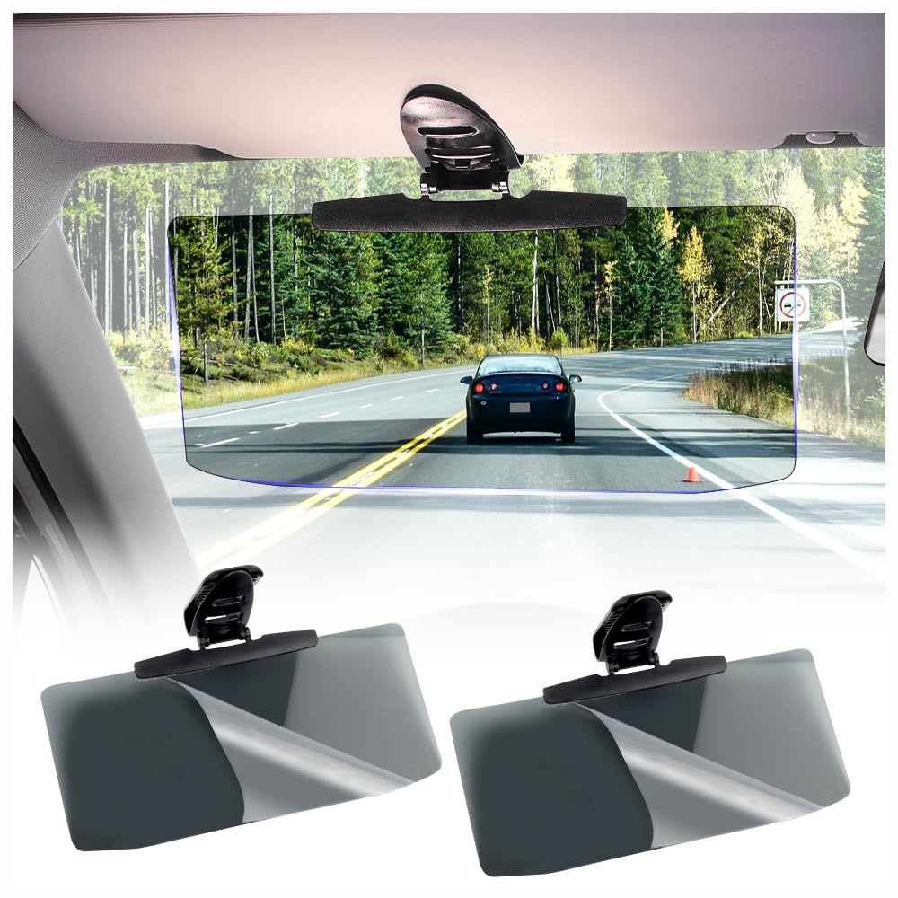 2PCS Car Visor for Car (Upgraded Version to Block UV Rays) Adjustable Angle,Anti-Glare 32 * 14.5cm Safe Driving Car Accessories Sun Visor Extender,Universal for Cars,Trucks,SUVs (2PCS)