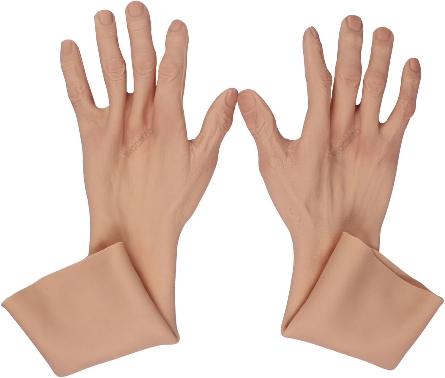 Silicone Old Man Gloves Realistic Hands Sleeve Second Skin Fake Gloves Concealing Arms Cover Scar for Halloween