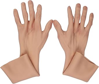 Silicone Old Man Gloves Realistic Hands Sleeve Second Skin Fake Gloves Concealing Arms Cover Scar for Halloween