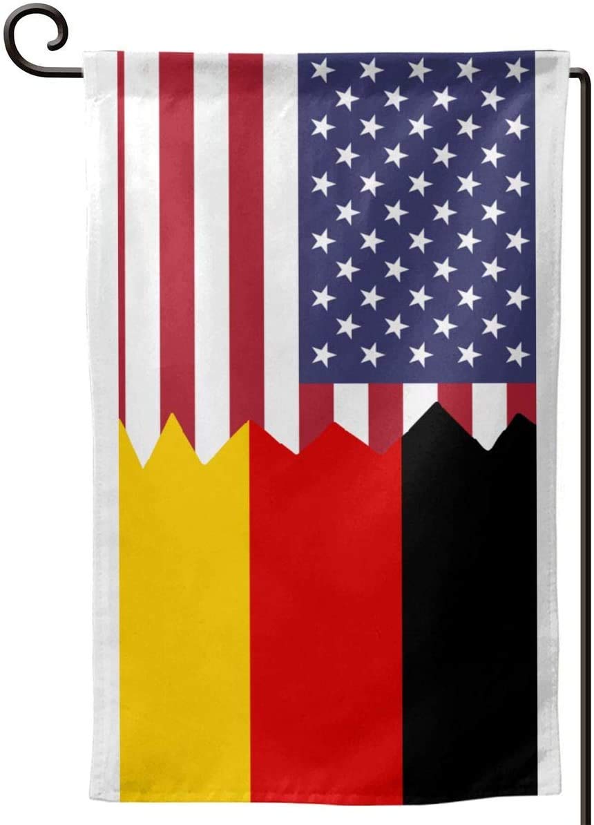 Lirong American German Flag Square Outdoor Garden Flag Banner Gift Garden Yard Flag 12.5" X 18" Double Sided