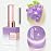 Double Rhythm 0.5 OZ Cat Eye Gel Polish with Magnet 15ML Holographic Glitter Shimmer Translucent Jelly Color Magnetic Nail Polish Salon DIY at Home (Lavender-MC1210)