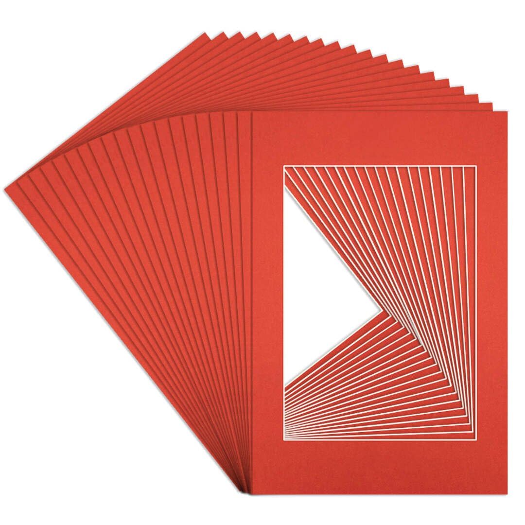 Procut Global 60x40cm Poppy Red Picture Mounts to Fit A3 Aperture - Precision Cut Cardboard Photo Mount - Ideal for Frames, Prints, Artwork & Certificates - Sizes & Colours Available - 20 Pack