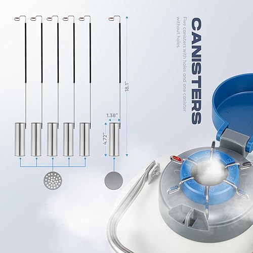 Miniatura 6 de CGOLDENWALL Contenedor criogénico de 10L Nitrógeno líquido LN2 Tanque Dewar Nitrógeno líquido Dewar Aleación de aluminio con 6 recipientes y bolsa