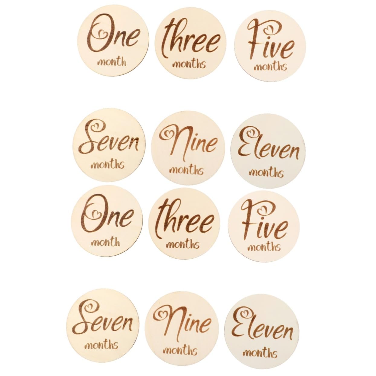 12piezas Tarjeta De para Bebés De Doble Cara para Meses De Nacimiento Accesorios Fotográficos Creativos y Memorables para Recién Nacidos