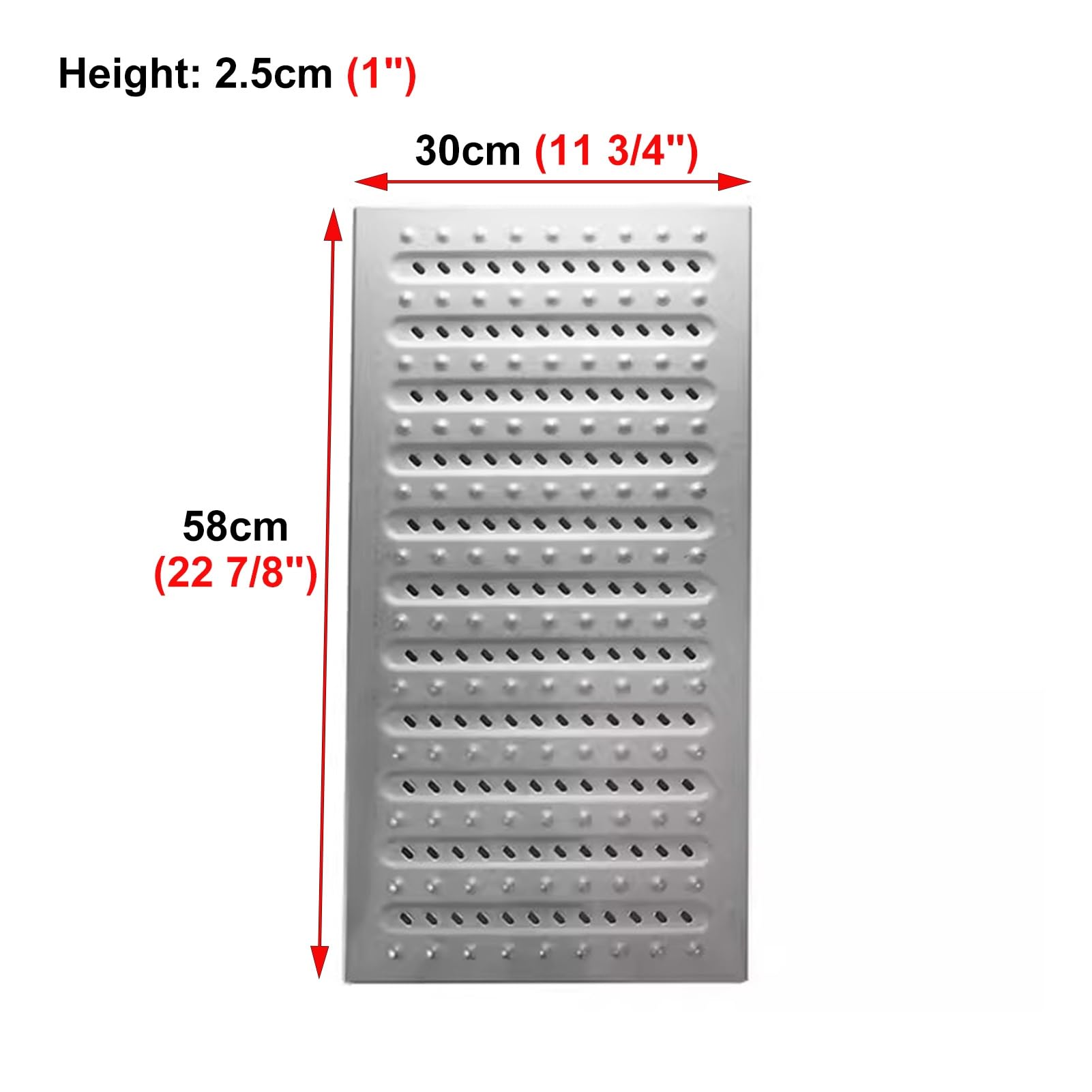 Rejilla Desague Jardin Rejilla de Desagüe de Acero Inoxidable para Exteriores, Sistema de Drenaje de Zanja de 10, 15, 20, 25 y 30 cm de Ancho, Rejilla de Desagüe para Sumideros(58x30cm/22.8x11.8in)