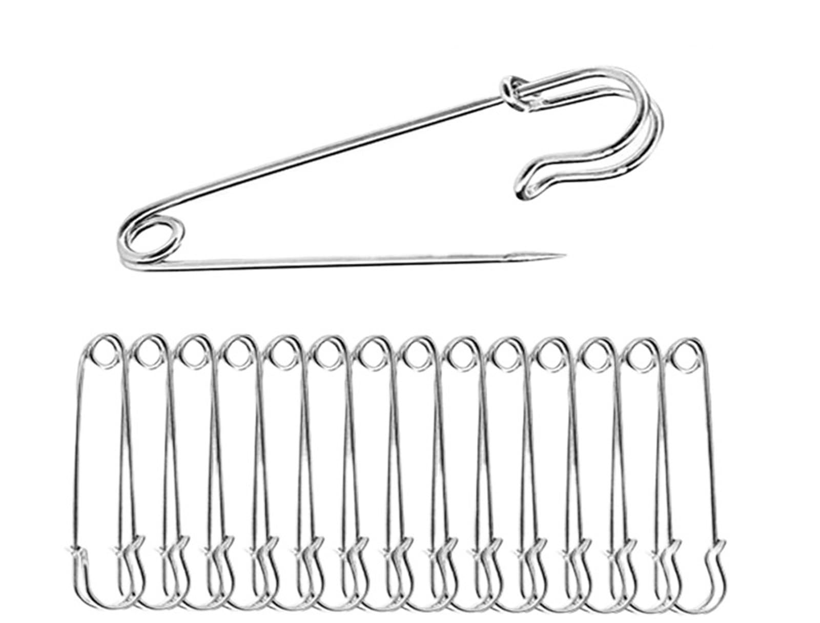 LUYSGBXR Brooch Pin 30/38/50/60/65/70/75mm Stainles Steel Pins Sewing Tools Needles Large Pin Brooch Apparel Accessories(75mm 10pc)