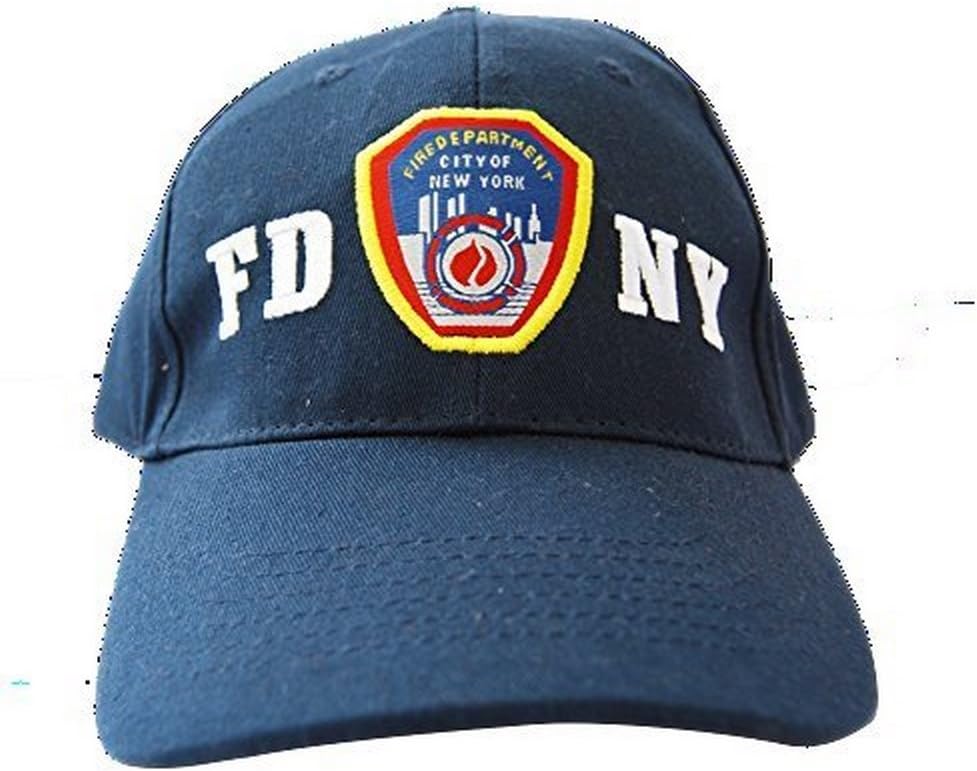 FDNY Adults Navy Hat with Embroidered Emblem Design