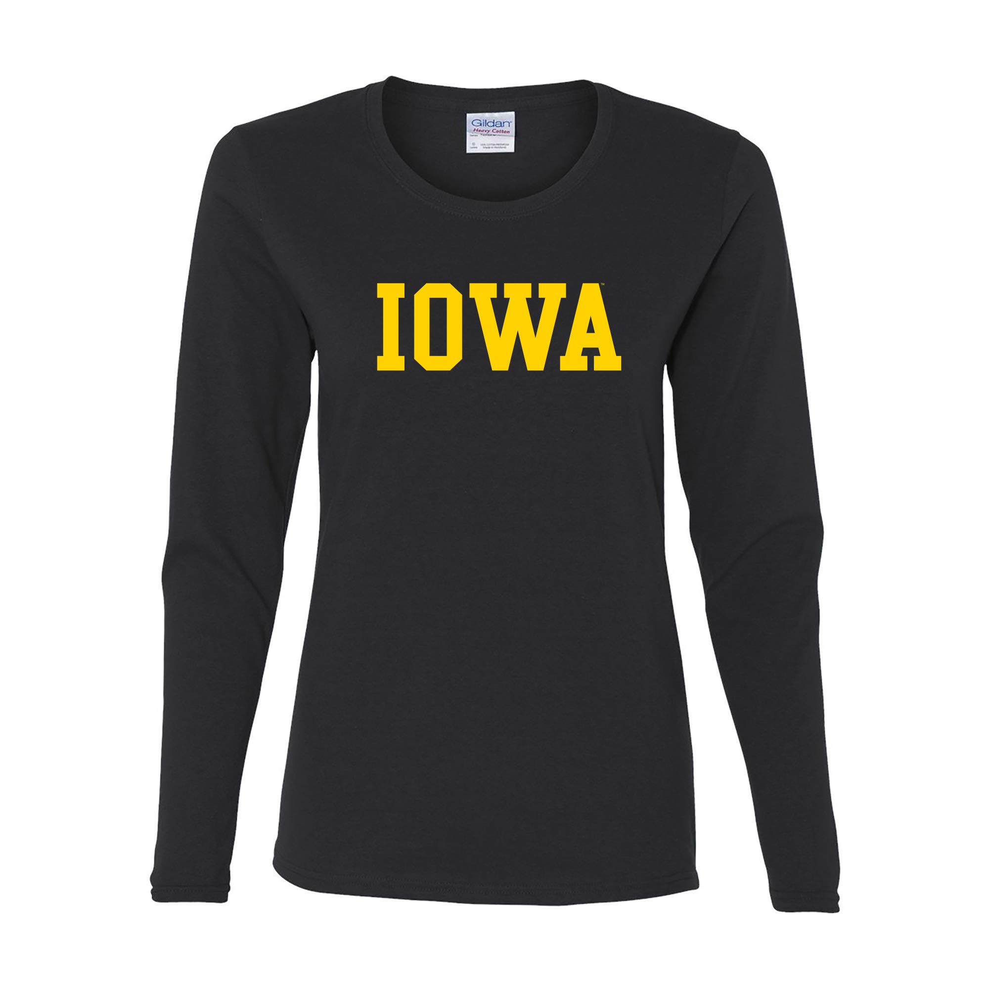 UGP Campus Apparel LL01 - Iowa Hawkeyes Basic Block Womens Long Sleeve - Medium - Black