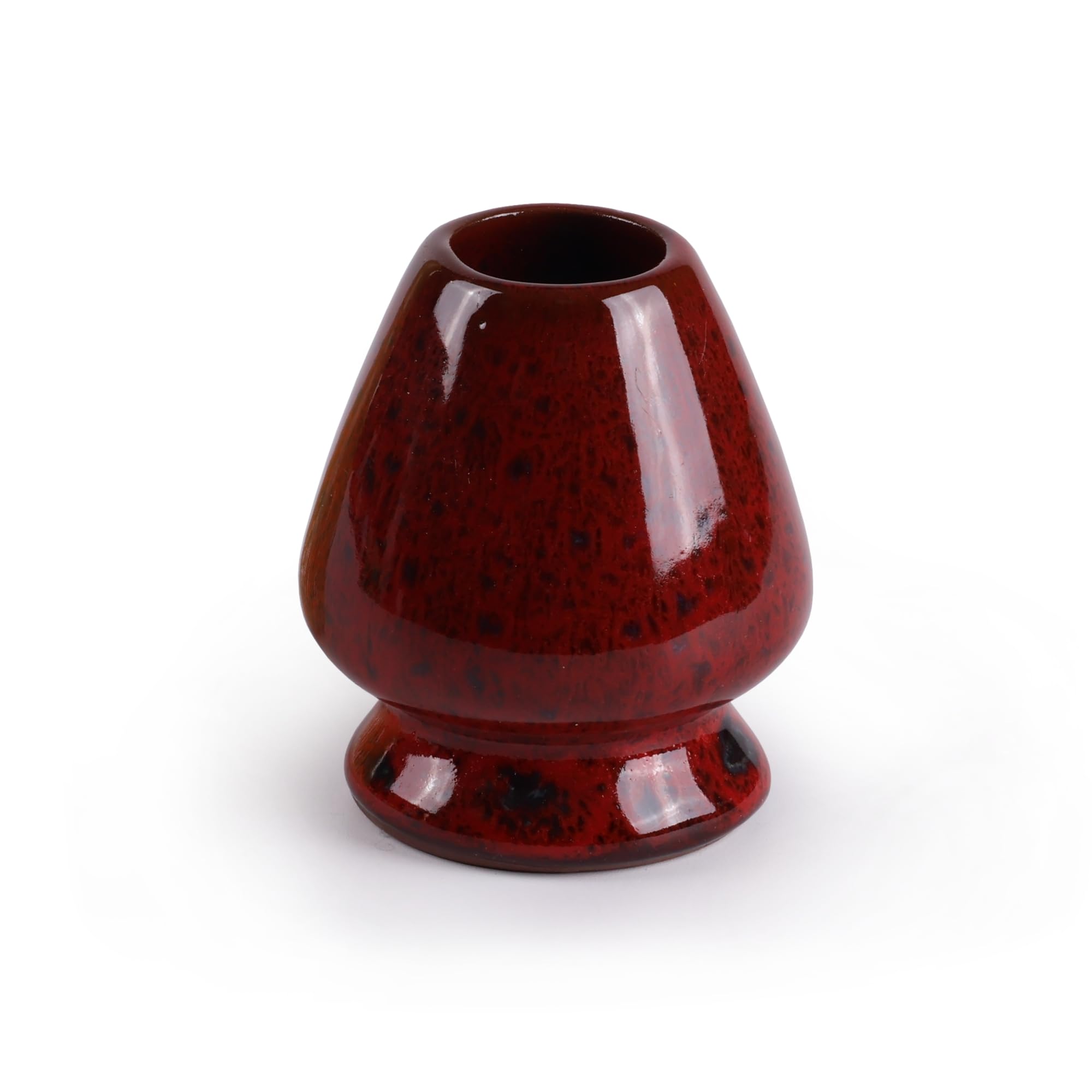 Bamboomn Brand - Porta Frusta Per Tè Matcha, Rosso Intenso Con Nero-image