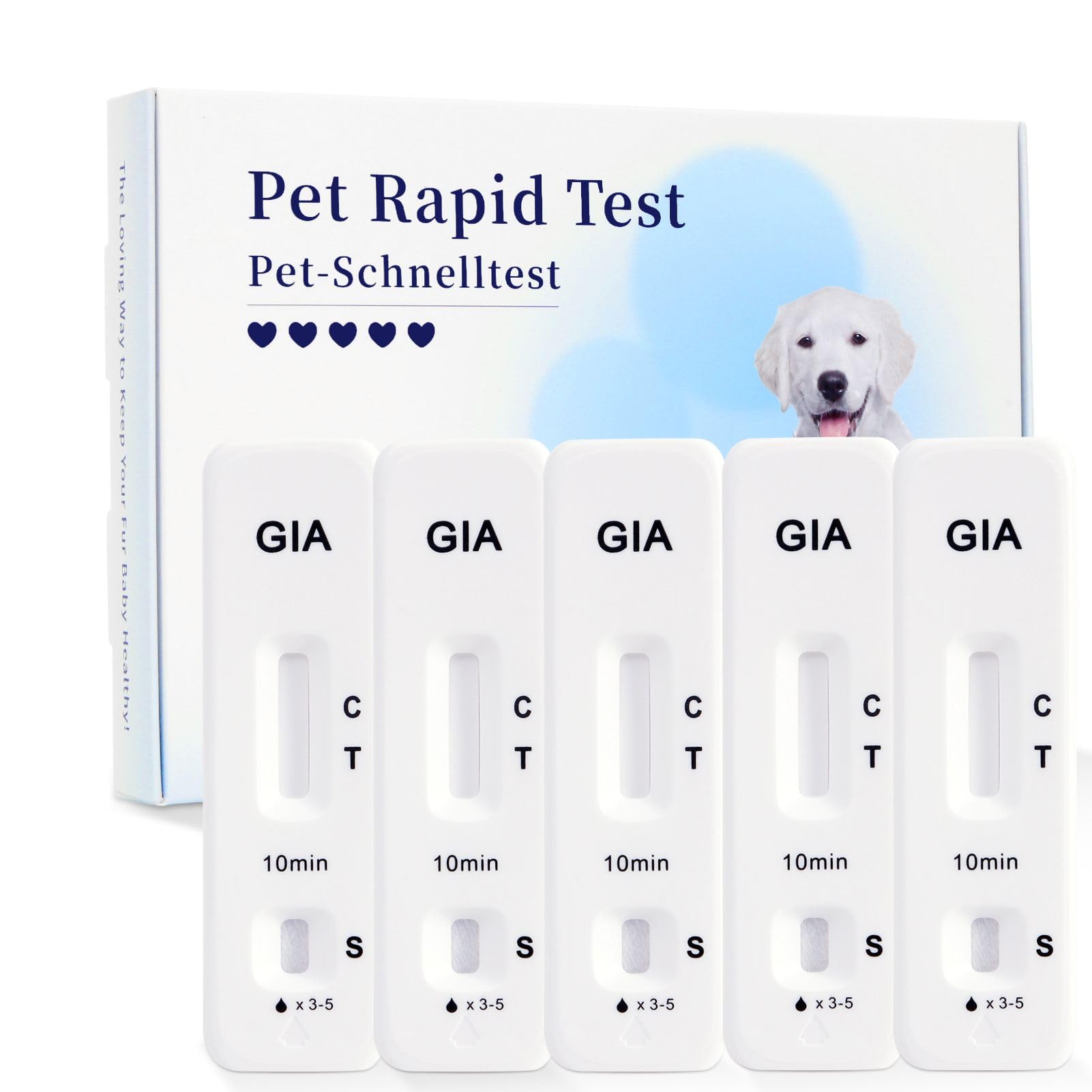 5 x Giardien szybki test dla psów i kotów, test Giardii, jakościowy test Giardia