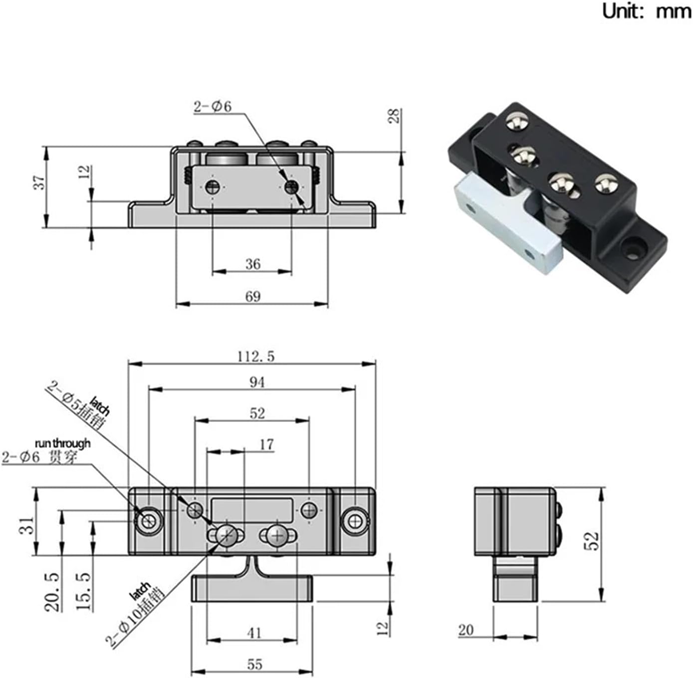 Industrial Machinery Door Lock Metal Spring and Sturdy Zinc Alloy Buckle Ball 1Pcs