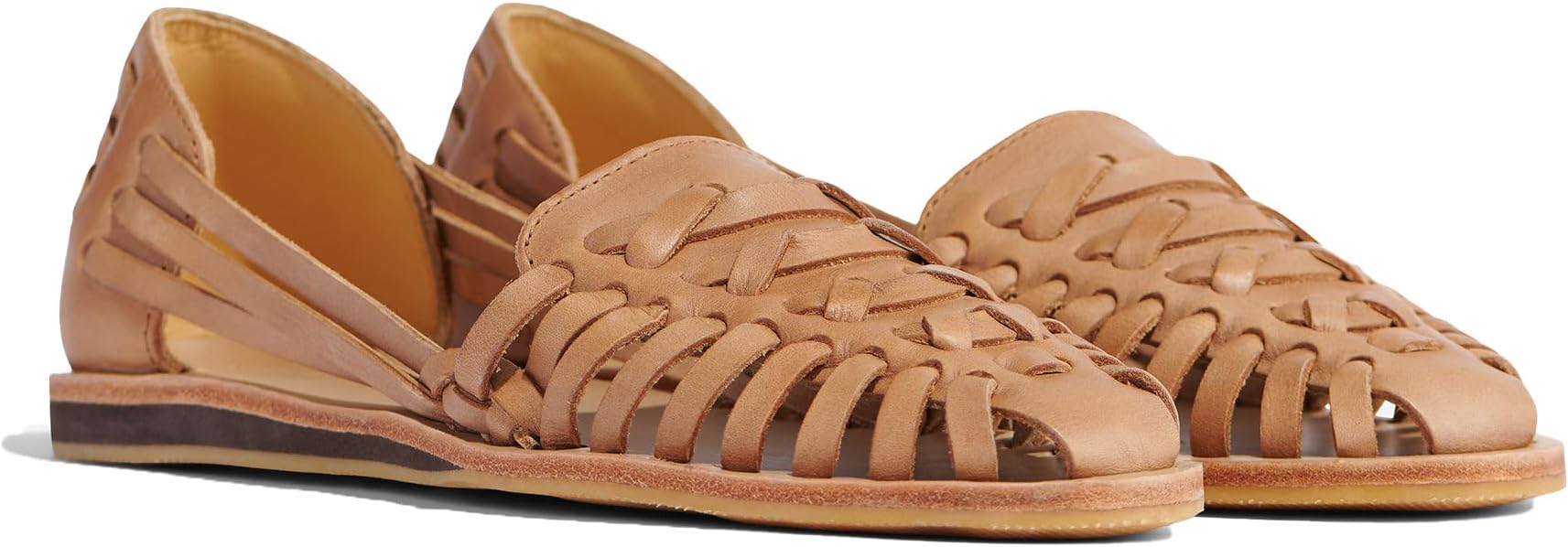 Nisolo Women's Huarache Sandals, Almond, 7, Slip-On Comfort, Designed for Casual Everyday Wear, Handwoven & Waterproof Leather, No-Slip Sole