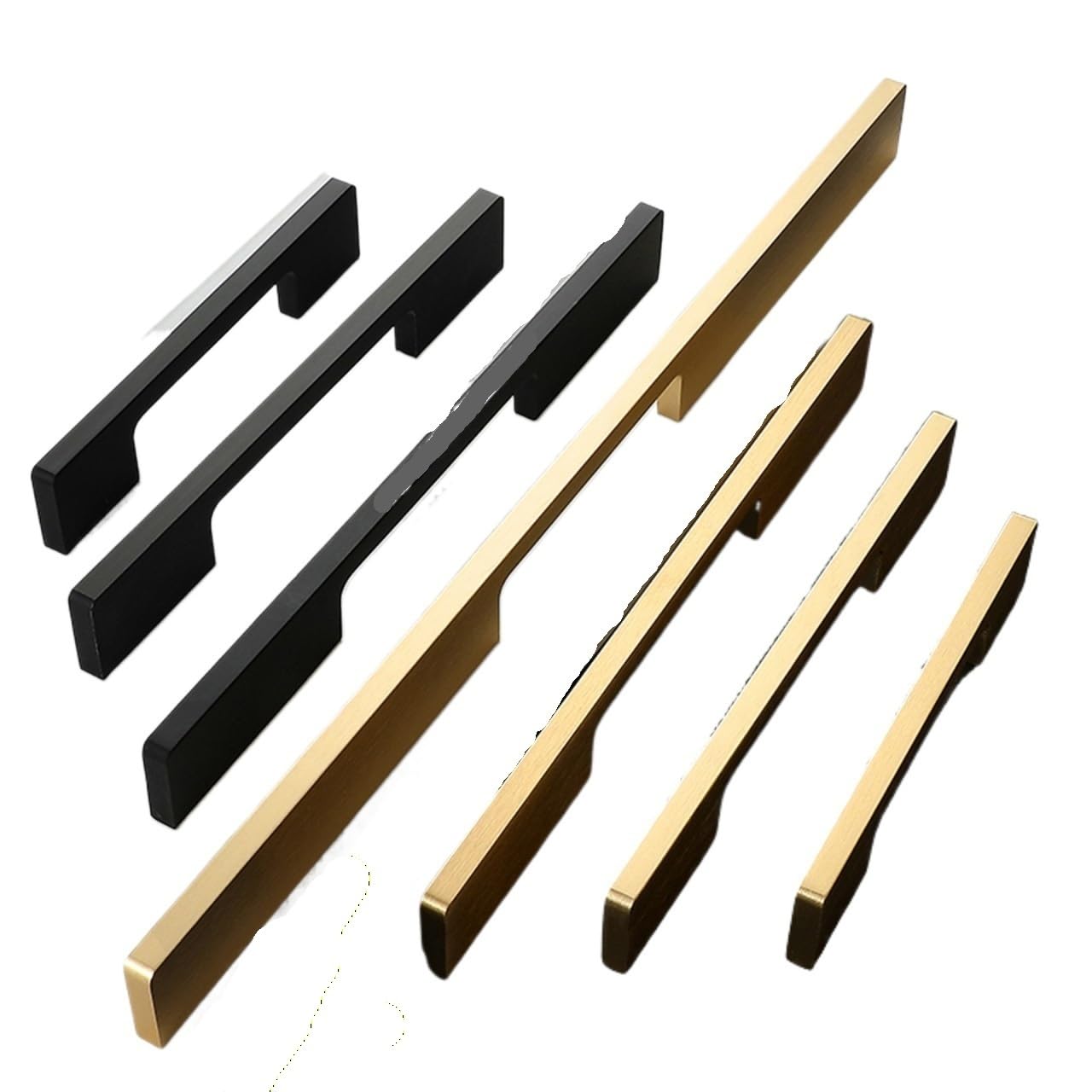 Irfhdcx Black 160Mm Cupboard Handles Black Cabinet Handles Solid Aluminum Alloy American Style Kitchen Cupboard Pulls Drawer Knobs Furniture(Black 160Mm)