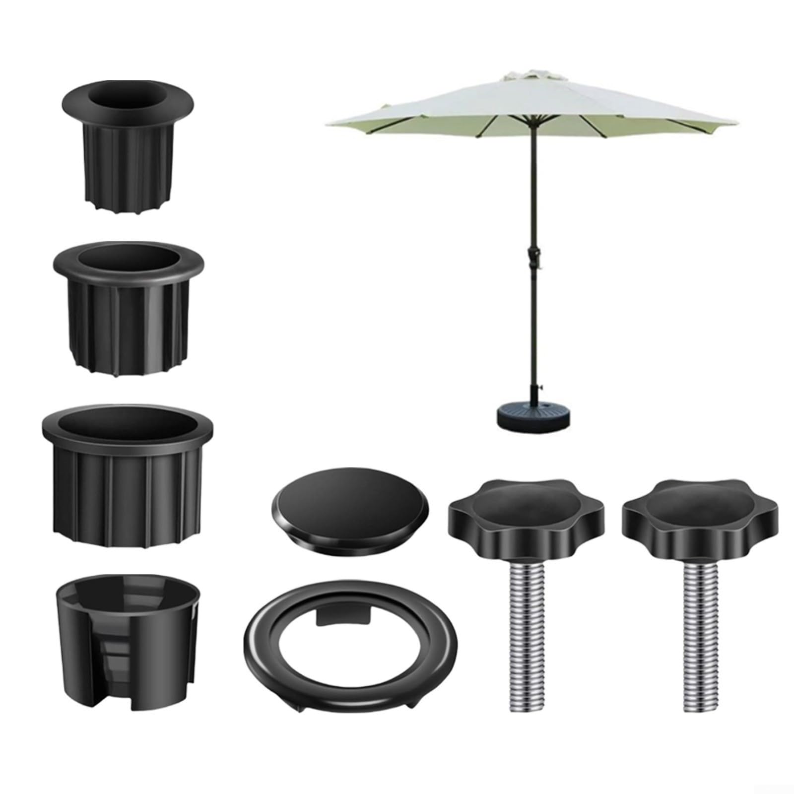 Kit adattatore for ombrellone da giardino con manicotto in tubo