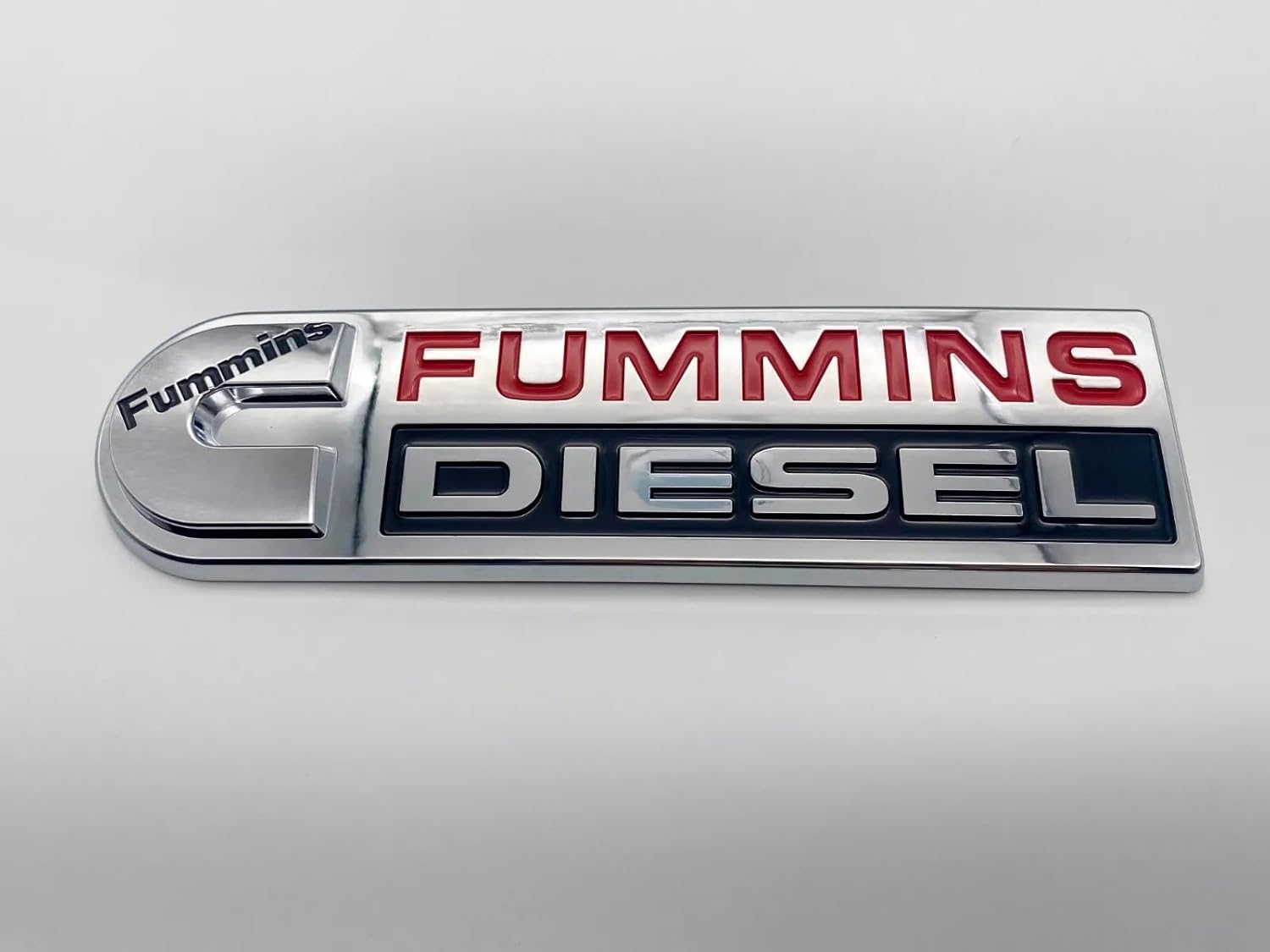 2Pc Compatible with Fummins Emblem Engines High Output Cummin Turbo Badge Logo 3D Badge Emblem (Chrome Red)