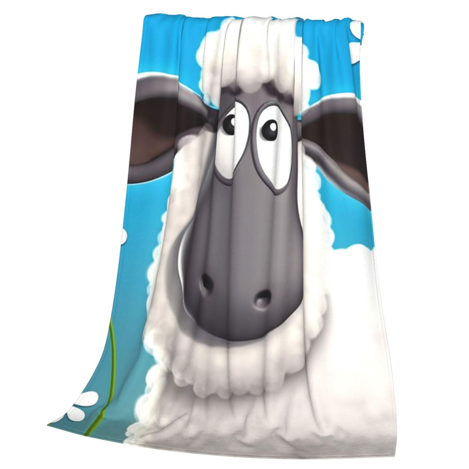Couverture microfibre moutons flanelle haut de gamme légère et thermorégulatrice