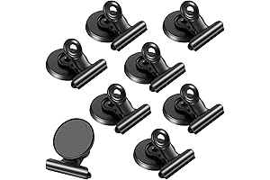 Pack of 8 Premium Magnetic Clips Bulldog Fridge Magnets