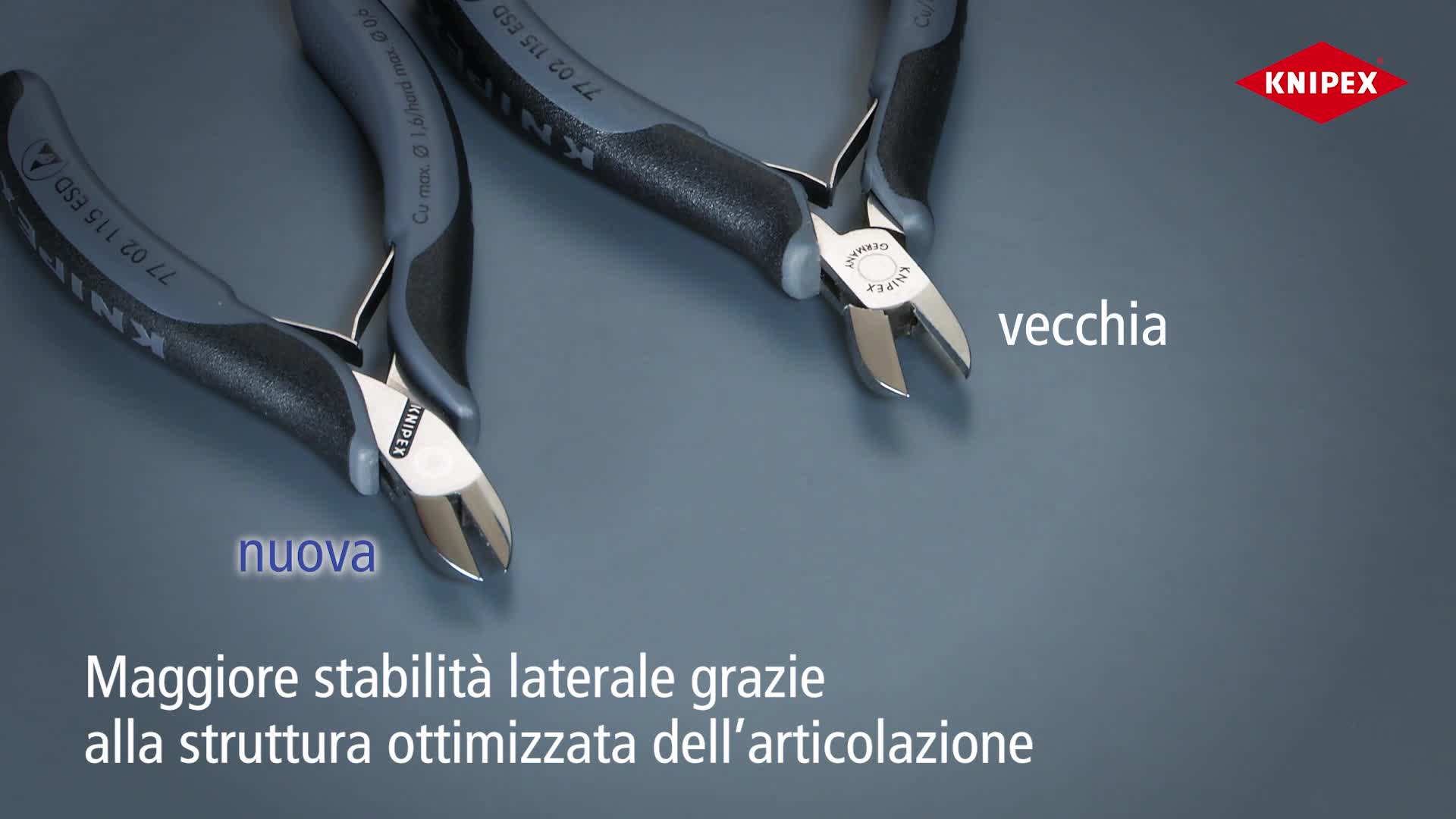 Knipex Tronchese Per Elettronica 120 Mm – Taglio Raso Fili, Rivestimento Bicomponente, Cerniera Passante E Doppia Molla