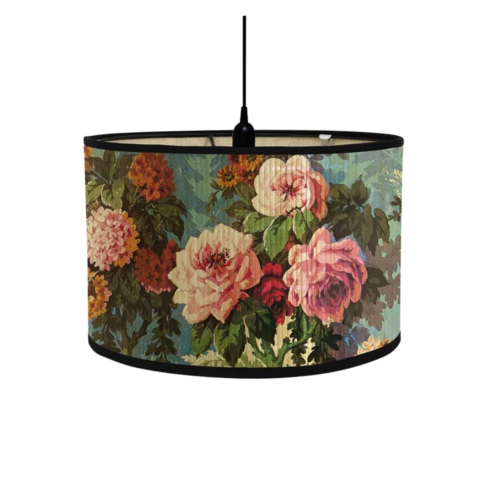 HKYBCF Lamp Shade Retro Floral Printed Lampshade for Pendant Lights Table Lamps for Bedroom(C-30x30x20cm)