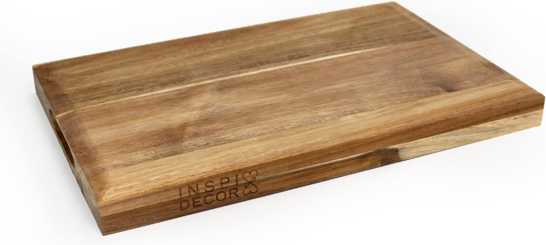 INSPI DECOR Cutting Board for Kitchen, Thick Mosaic Acacia Wood Chopping Board 12x18x1.5 inch, Butcher Block Cutting Board, Housewarming Gifts for New House(Gift Box Included)