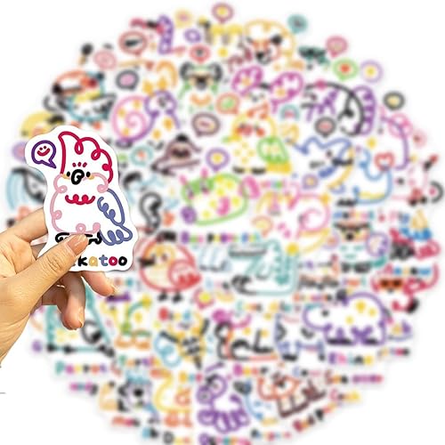 Miniatura 2 de Calcomanías de animales de linda, 50 unidades, calcomanías de anime de dibujos animados kawaii, taza de agua, guitarra, teléfono, portátil,