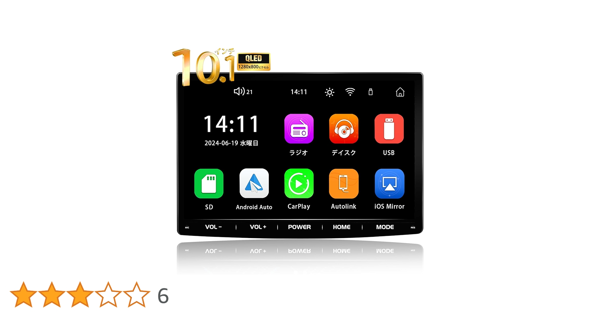 PORMIDO PRA105 10.1インチ DVDプレーヤー PORMIDO ディスプレイオーディオ CD DVD 10.1インチ carplay