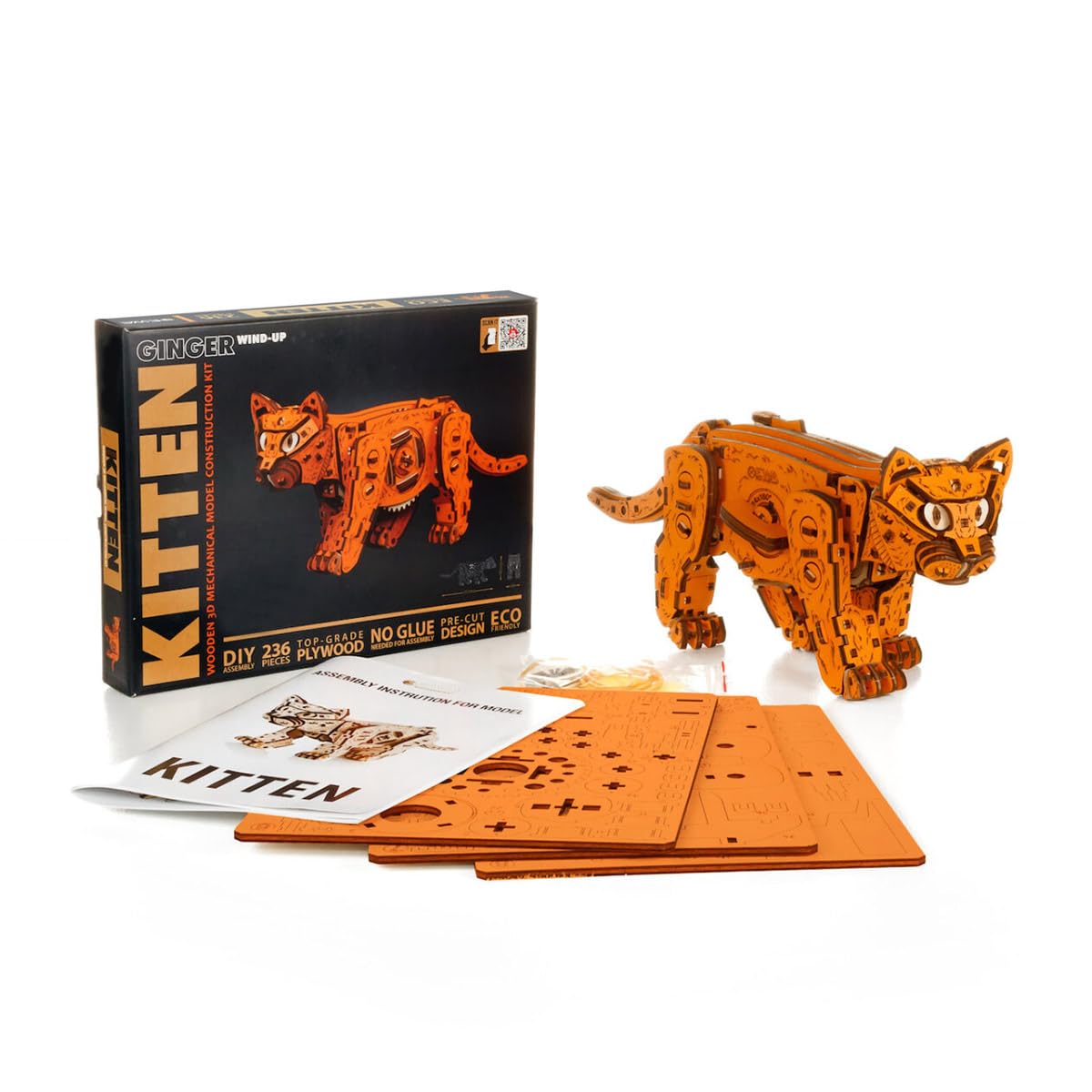 Amazon.com: XMBRICDIYY 3D Wooden Mechanical Cat Model Kit, 236pcs