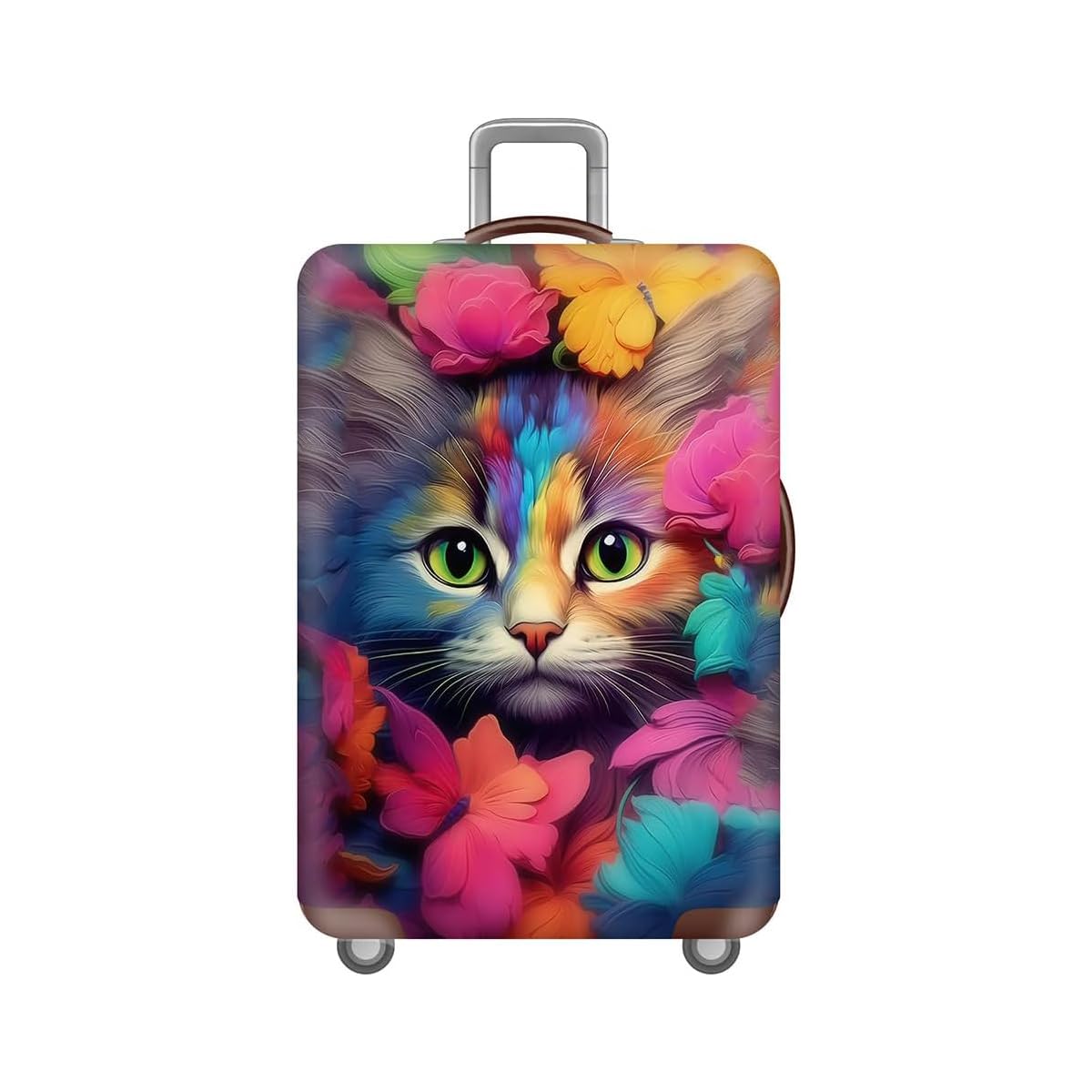 Elastic Suitcase Cover Protectors, 3D Cat Animal Printed Luggage Cover for Suitcase, Large Washable Travel Trolley Cover for 26-28 inch