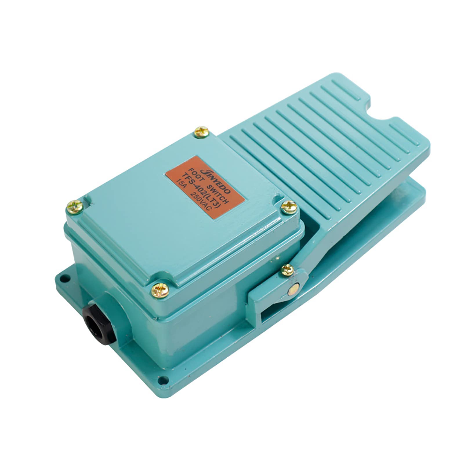 WANGCL Interrupteur à pédale, AC 250V 15A 1NO 1NC Commutateur à pédale momentané en aluminium antidérapant TFS-402